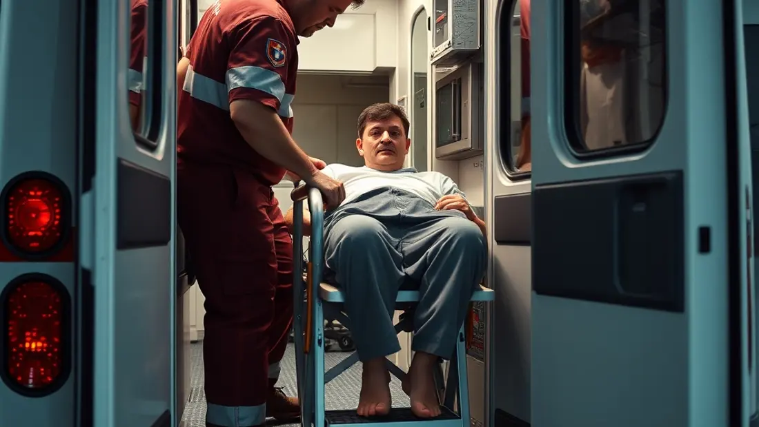 Infirmier aidant un patient.