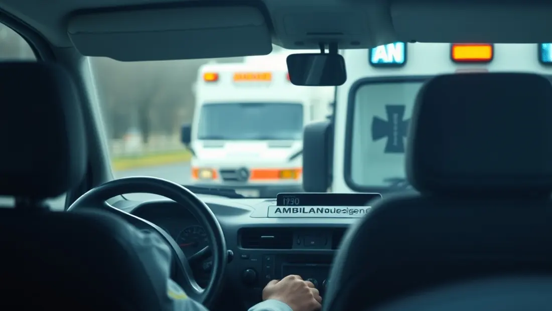 Conducteur d'ambulance en train de conduire une ambulance