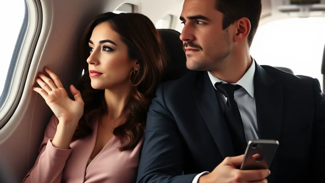 Un couple dans un avion.
