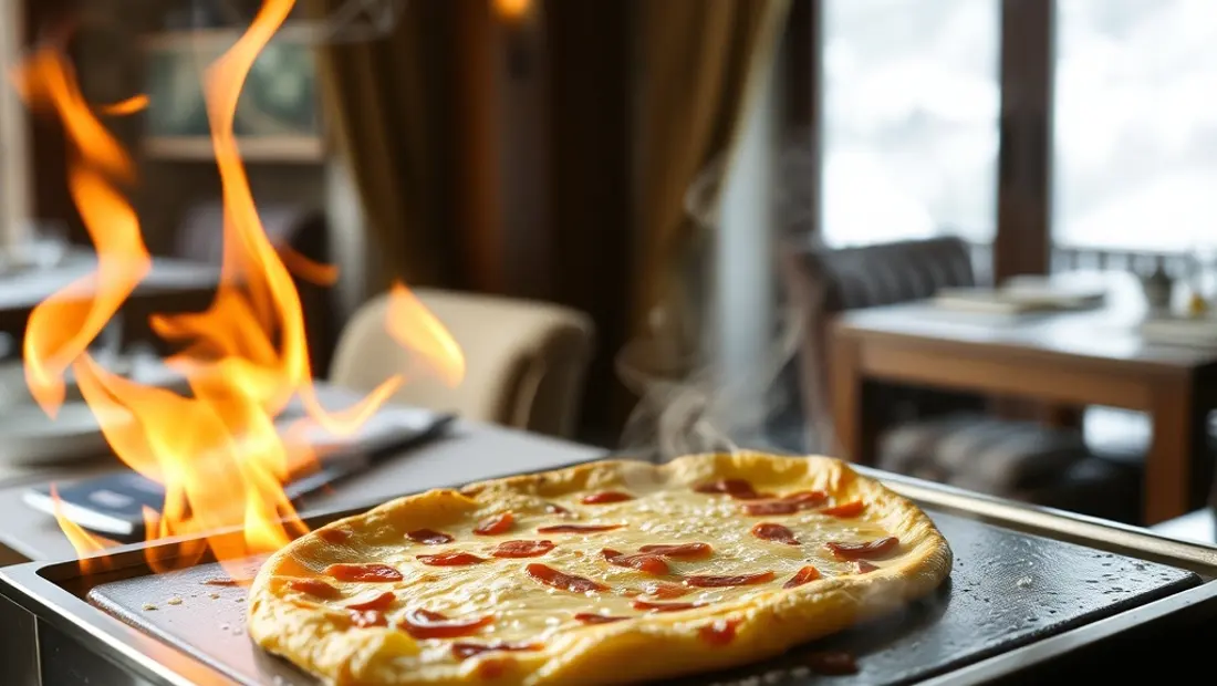 Crêpe cuit dans un hôtel de montagne