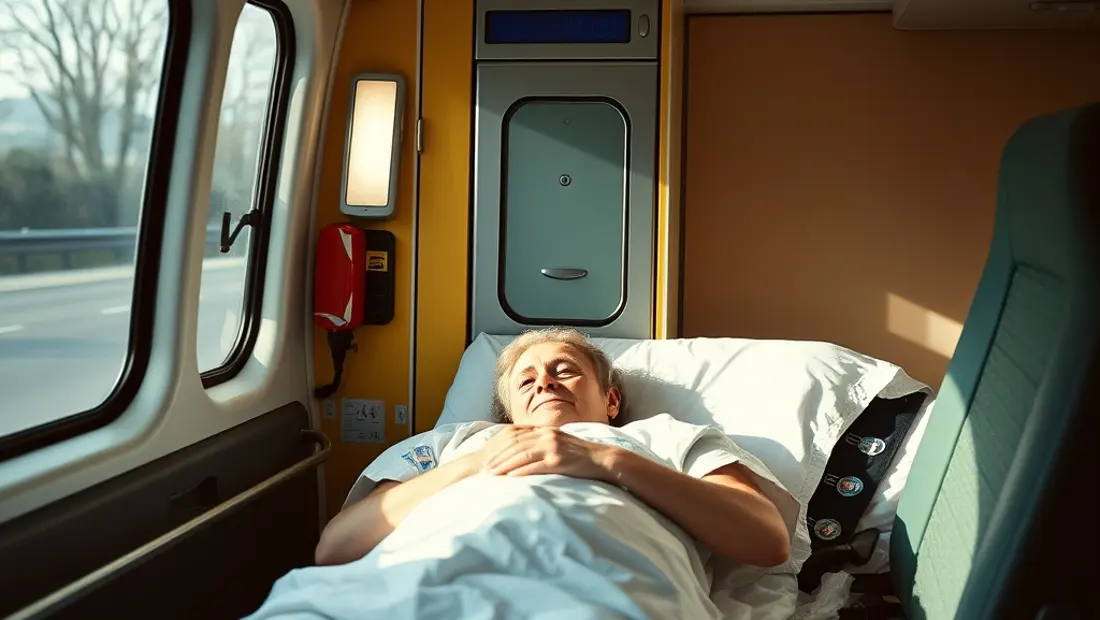 Soins apportés à un patient dans une ambulance