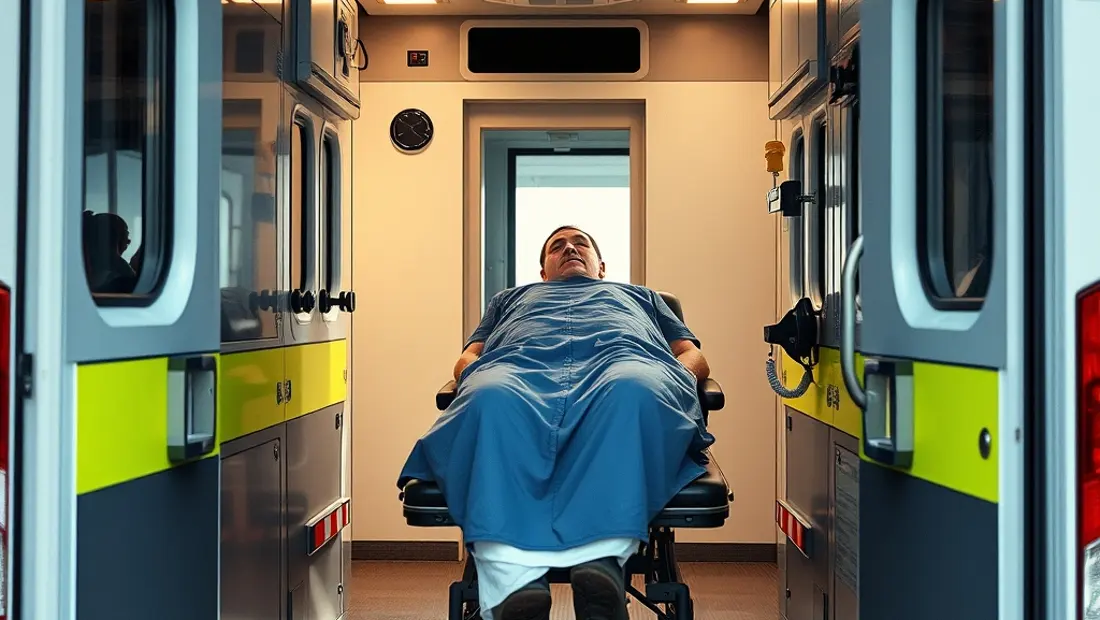 Ambulancier aidant un patient dans l'ambulance