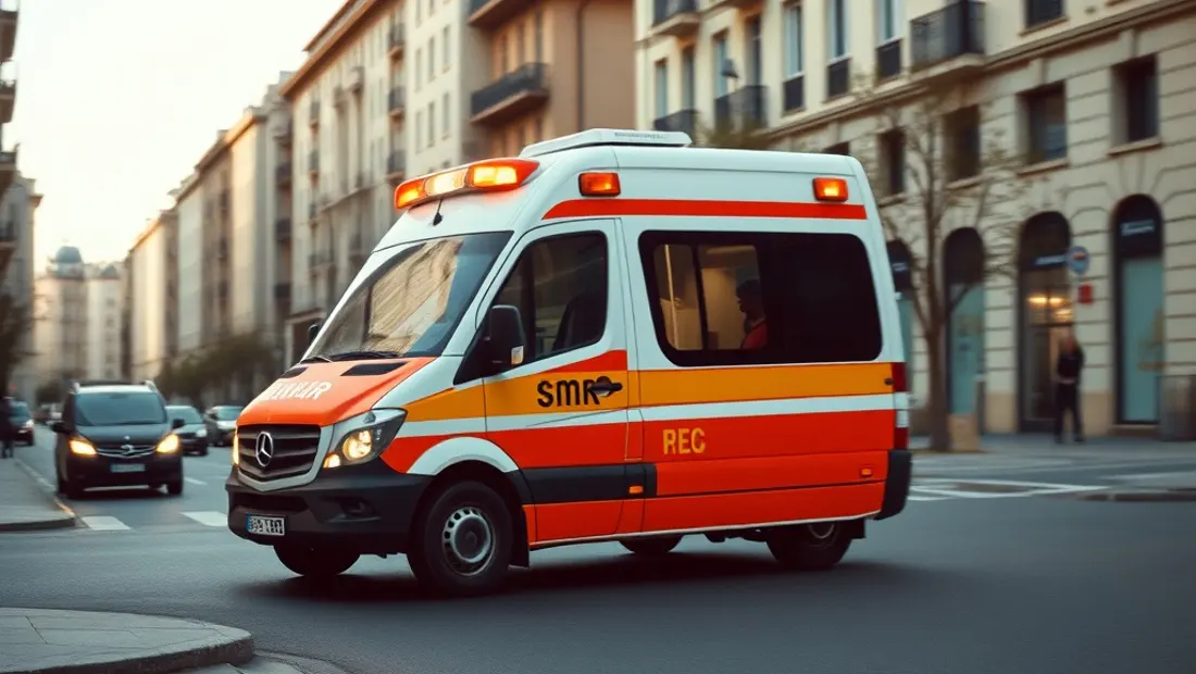 Ambulance SMUR en mouvement