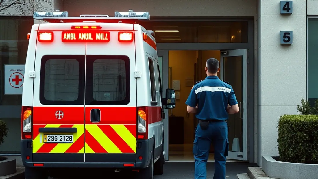 Ambulance devant un hôpital