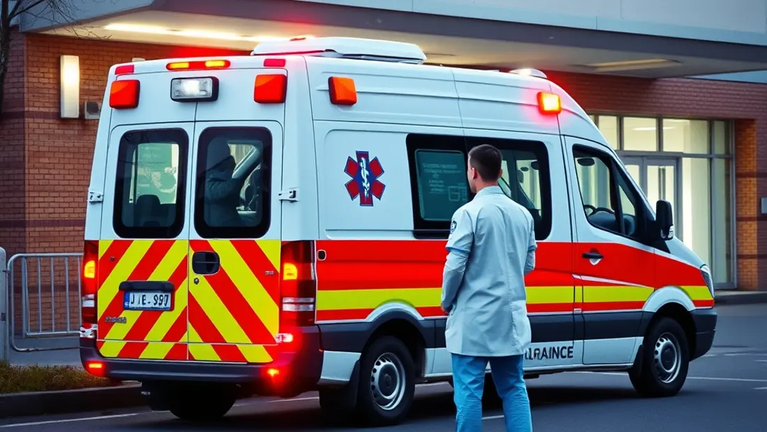 Ambulance devant un hôpital