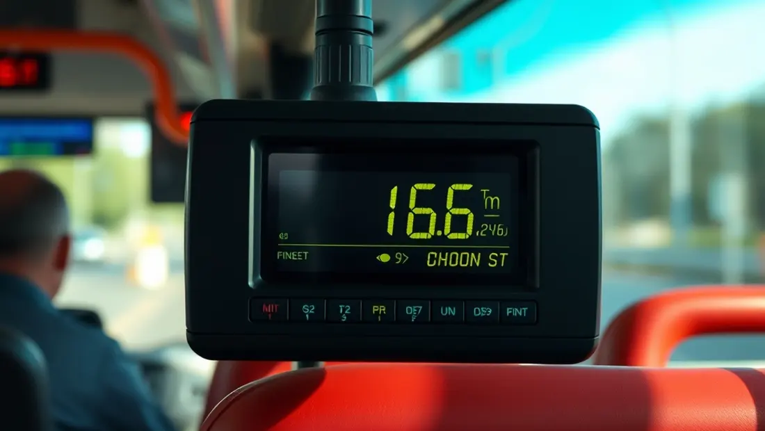 Indicateur de pollution intérieure élevée dans un bus.