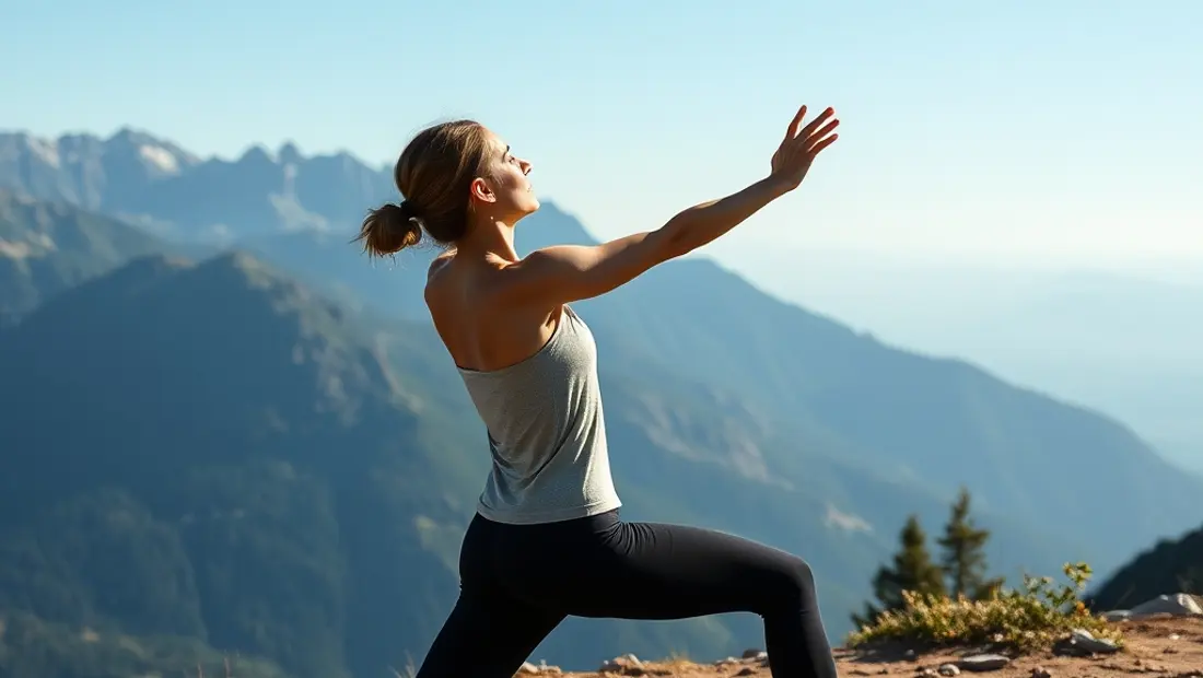 Une personne en train de faire du yoga en extérieur.