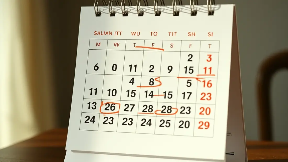 Calendrier abandonné avec des dates effacées