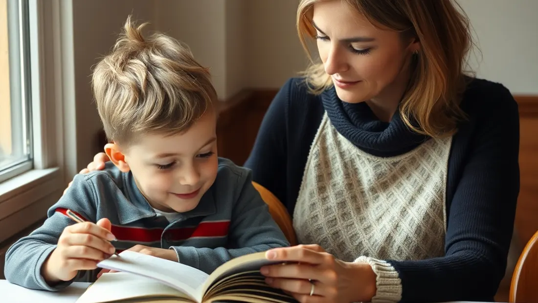 Mère et enfant à table