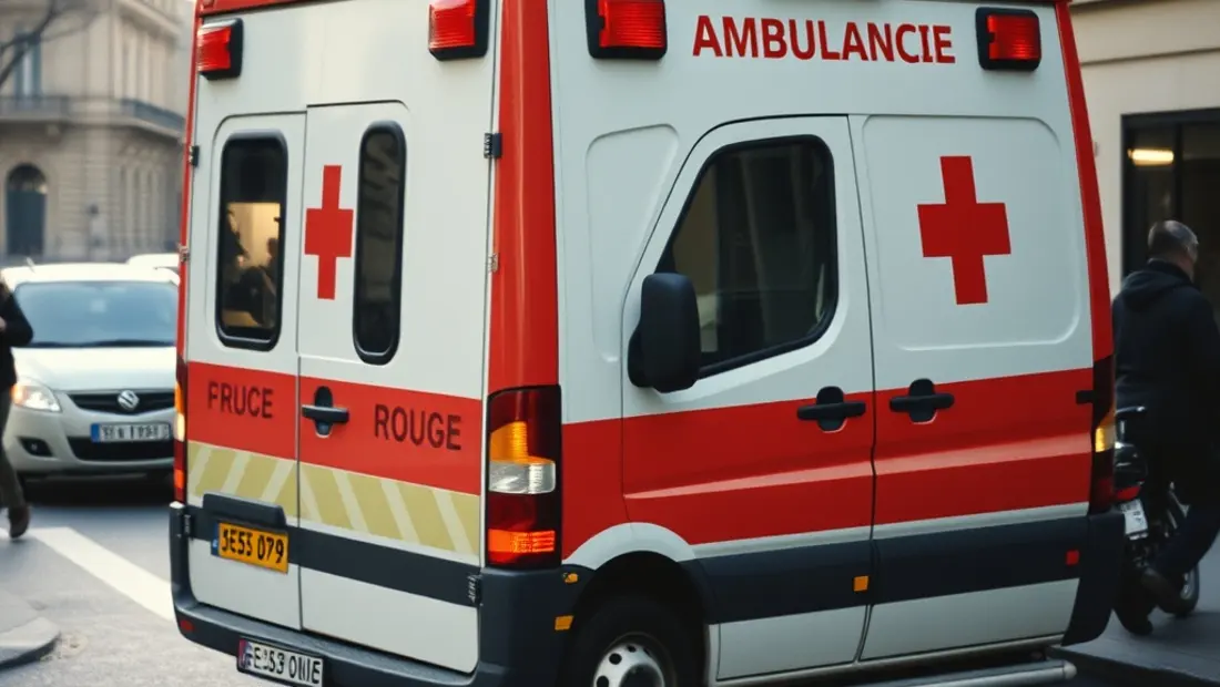 Ambulance de secours sur la chaussée