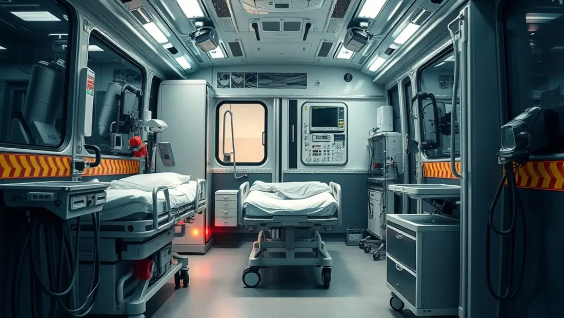 Équipement médical d'une ambulance.