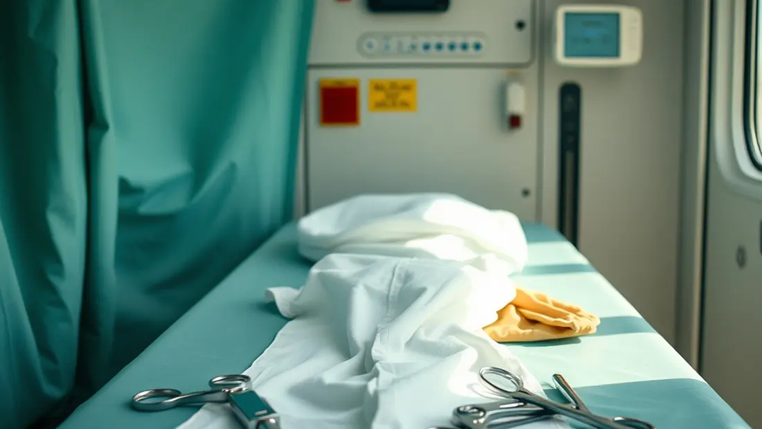 Matériel médical d'urgence dans une ambulance.