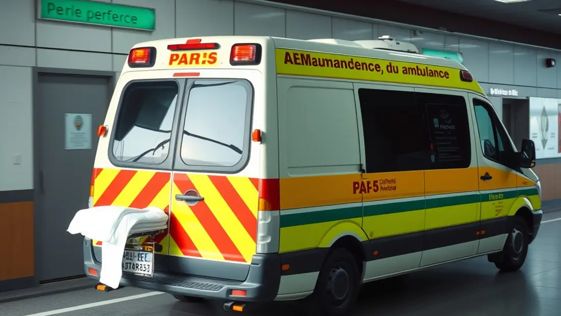 Ambulance décharge des patients à l'hôpital