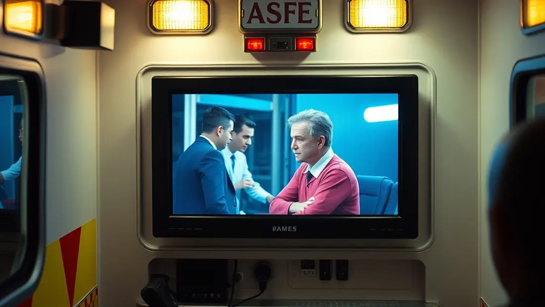 Écran de télévision dans une ambulance