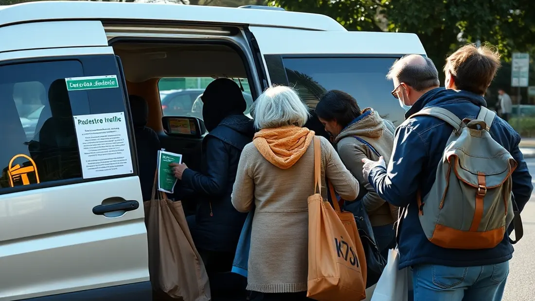 Personnes aidées par un transport sanitaire sortent d'une voiture