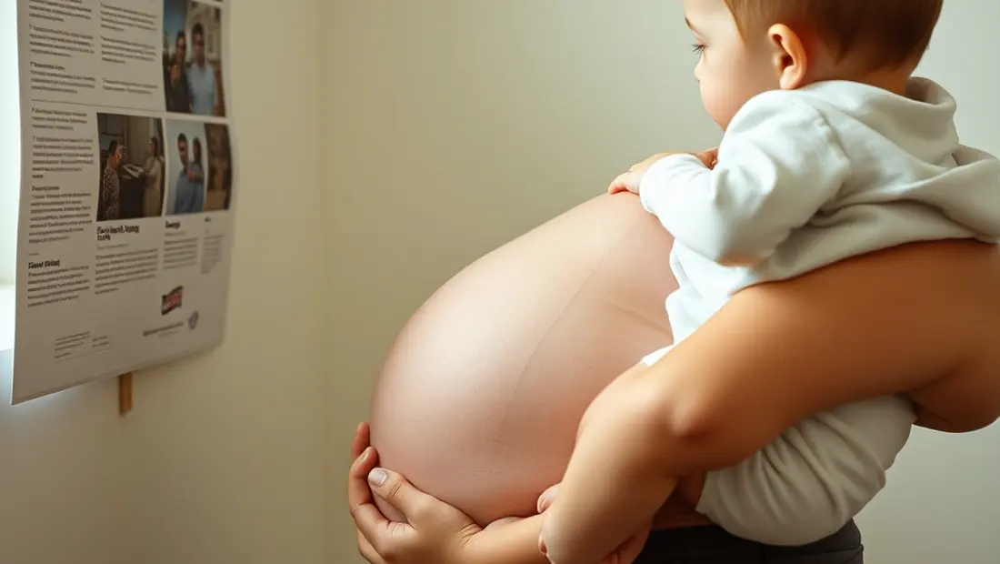 Femme enceinte avec un enfant