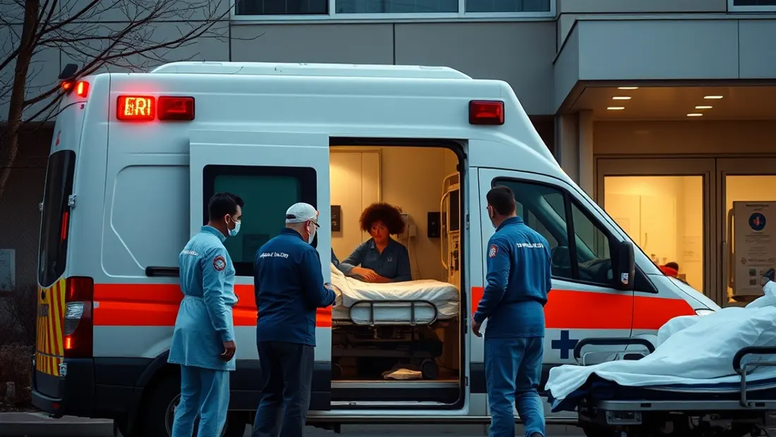 Ambulance devant un hôpital
