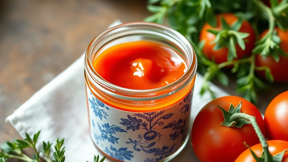 Concentré de tomate ouvert avec ingrédients.