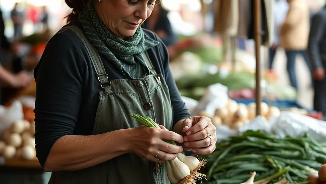 Une femme coupe du gingembre dans un marché