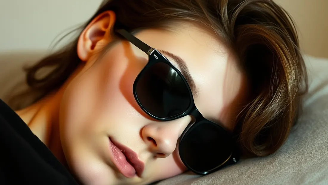 Personne dormant avec lunettes