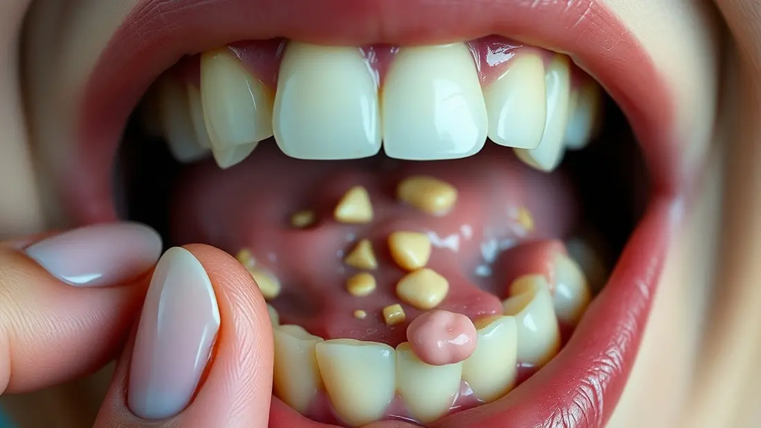 Bactéries et plaque dentaire dans la bouche