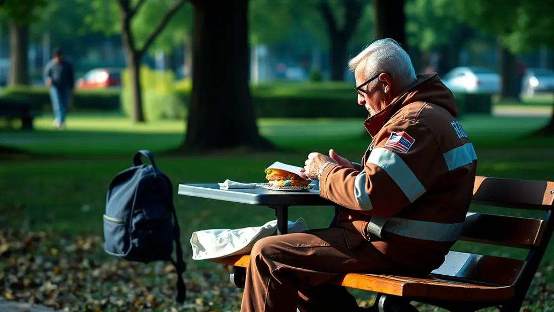 Ambulancier en pause repas