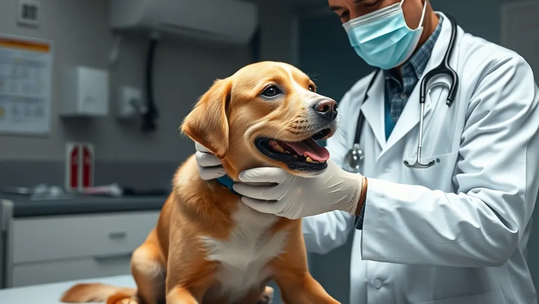 Un vétérinaire examine un chien blessé