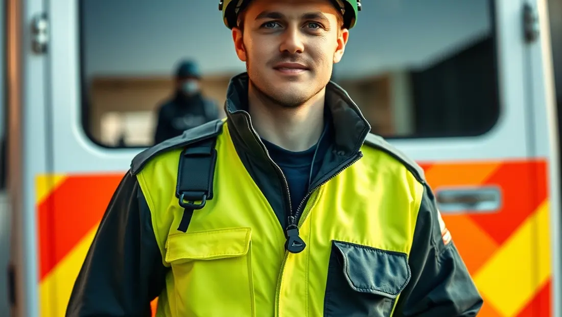 Ambulancier en tenue de travail