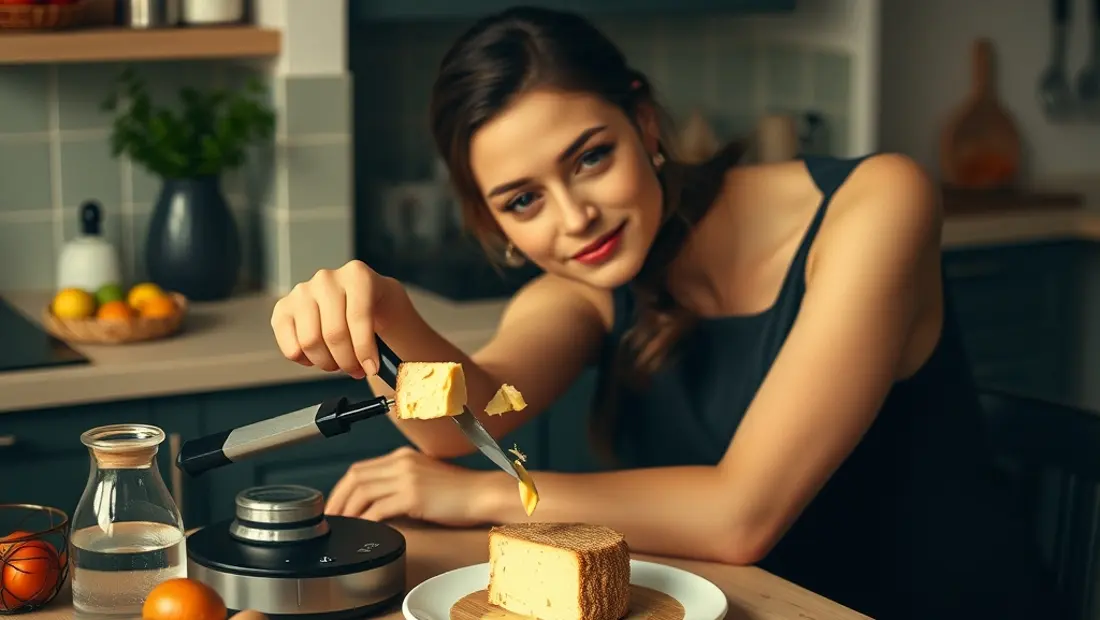 Femme préparant un repas sain au fromage.