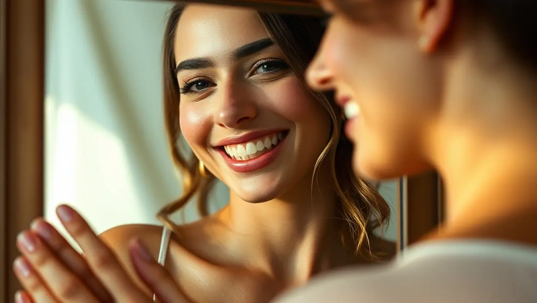 Femme avec une peau lumineuse