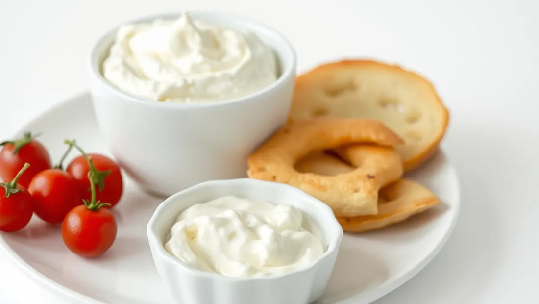 Fromage blanc et Skyr sur une assiette