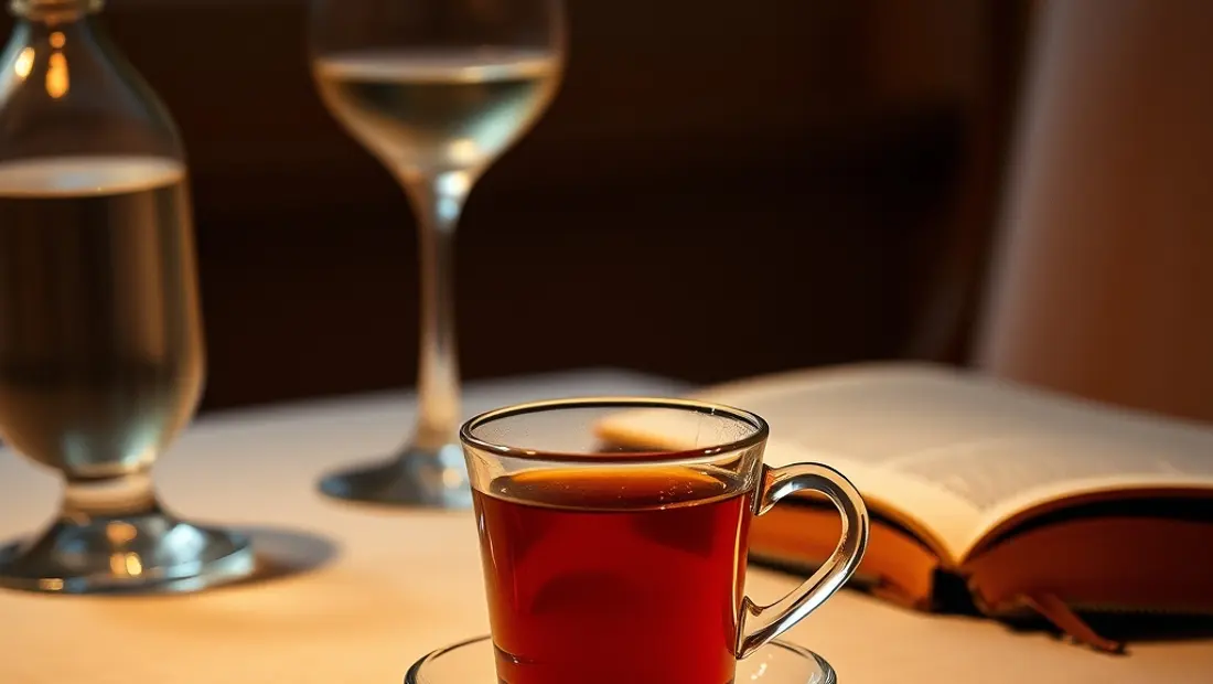 Thé de valériane sur une table de nuit.