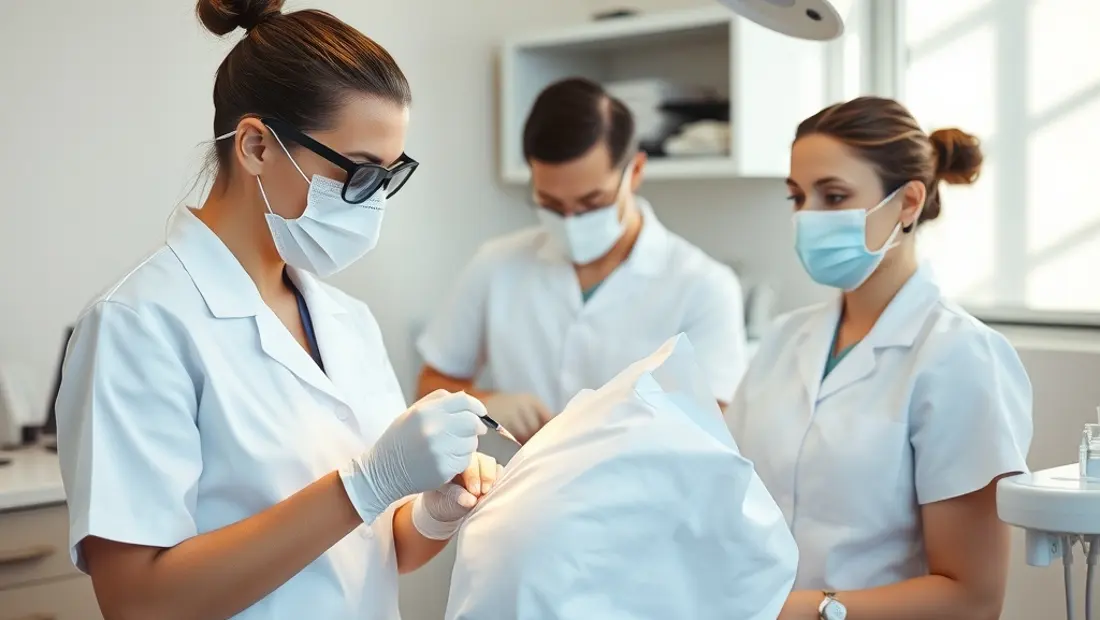 Équipe de professionnels de la santé dentaire en action