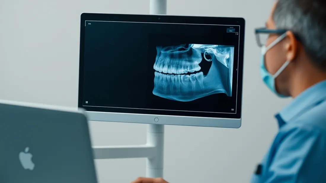 Examen de radiographie dentaire par un professionnel de la santé